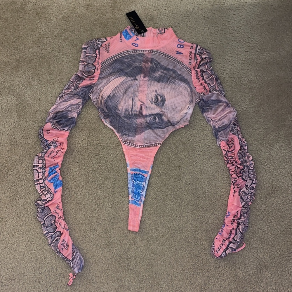 Pink Mesh Money Pant Set - Picture 5 of 9